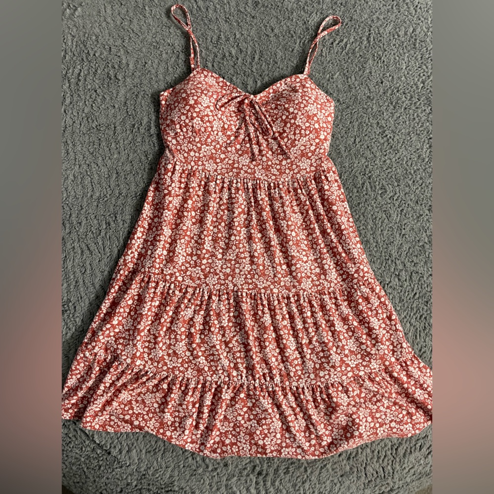 Short pink floral dress